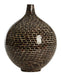 Light & Living Vaas Elorza Mozaïek, 35cm - Donkerbruin - Rond