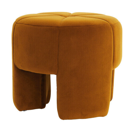 Light & Living Poef Batoemi Velvet, Ø51cm - Okergeel - Rond