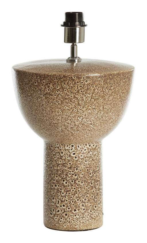 Light & Living Lampvoet Yasur Keramiek, 35cm - Crème (excl. kap) - Rond