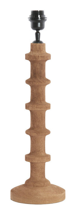 Light & Living Lampvoet Cecily Hout, 45cm - Grijs/Bruin (excl. kap) - Rond
