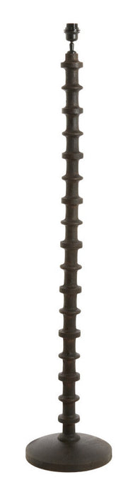Light & Living Vloerlamp Cecily Hout, 135cm - Donker Roodbruin (excl. kap) - Rond