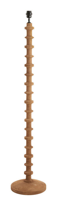 Light & Living Vloerlamp Cecily Hout, 135cm - Grijs/Bruin (excl. kap) - Rond