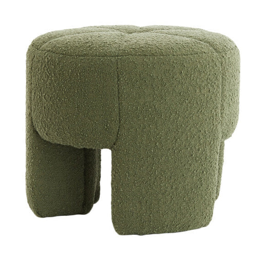 Light & Living Poef Batoemi Bouclé, Ø51cm - Donkergroen - Rond
