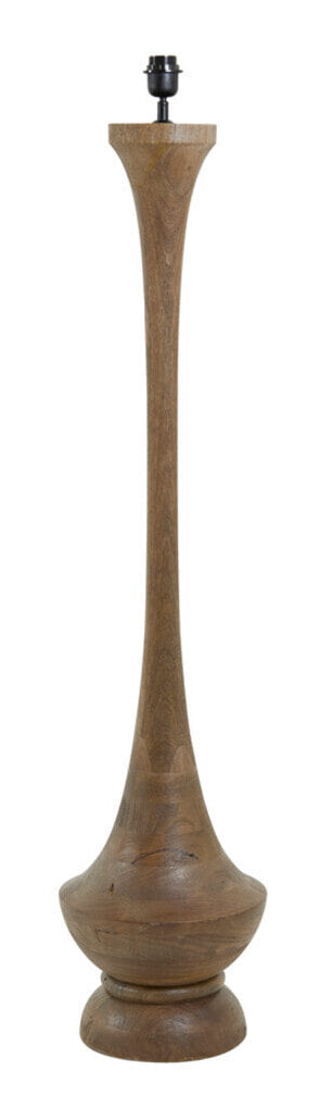 Light & Living Vloerlamp Nicolo Hout, 130cm - Mat Bruin (excl. kap) - Rond