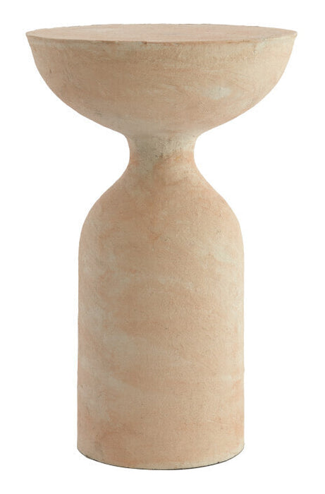 Light & Living Ronde Bijzettafel Murla Papier Maché, Ø36cm - Beige