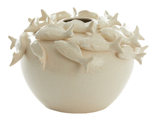 Light & Living Vaas Fish Keramiek, 27cm - Crème - Rond