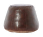 Light & Living Poef Dovio Leder, 56cm - Donkerbruin - Rond