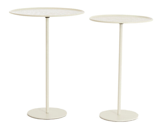 Light & Living Ronde Bijzettafel Lia Set van 2 stuks - Crème