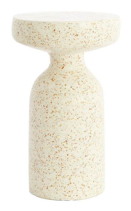 Light & Living Ronde Bijzettafel Moravit Terrazzo, Ø32cm - Crème