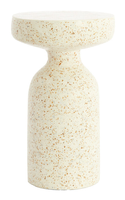 Light & Living Ronde Bijzettafel Moravit Terrazzo, Ø32cm - Crème