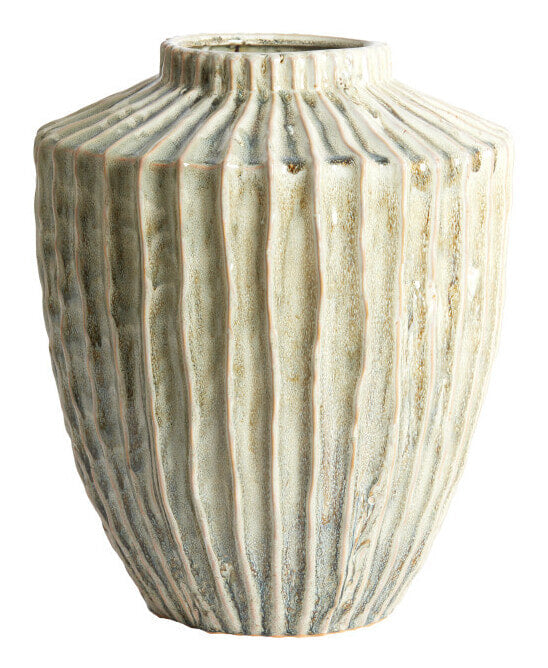 Light & Living Vaas Talea Keramiek, 40cm - Olijfgroen/Crème - Rond