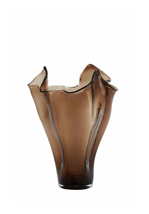 Light & Living Vaas Aiora Glas, 53cm - Donkerbruin - Organisch