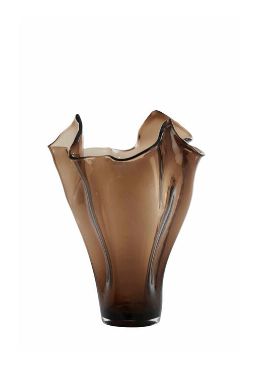 Light & Living Vaas Aiora Glas, 53cm - Donkerbruin - Organisch