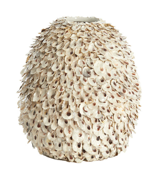Light & Living Vaas Ubate Schelpen, 35cm - Crème - Rond