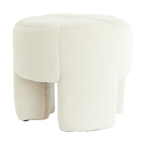 Light & Living Poef Batoemi Velvet - Wit - Rond