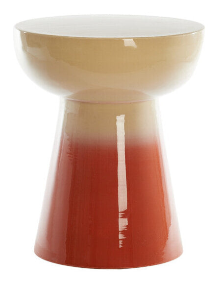 Light & Living Ronde Bijzettafel Rovini Keramiek, Ø35cm - Crème/Oranje