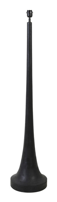Light & Living Vloerlamp Jovany Hout, 135cm - Mat Zwart (excl. kap) - Rond