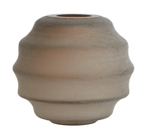 Light & Living Vaas Nayoro Glas, 29cm - Lichtbruin - Rond