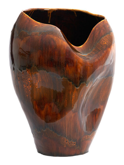 Light & Living Vaas Azura Keramiek, 53cm - Donkerbruin - Rond