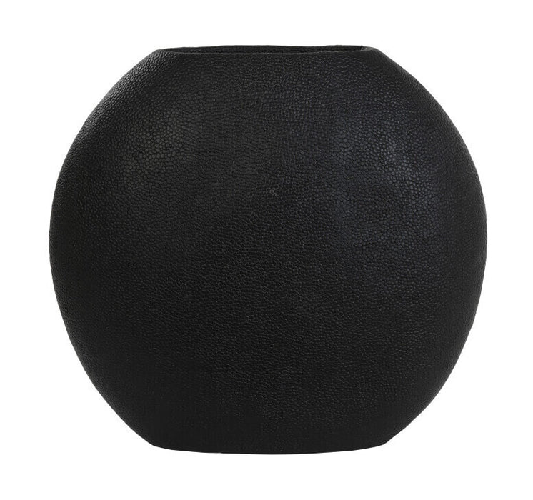 Light & Living Ovale Vaas Rayskin 45cm - Mat zwart - Ovaal
