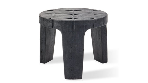Jesper Home Ronde Bijzettafel Kartano Gebrand hout, 56cm - Zwart