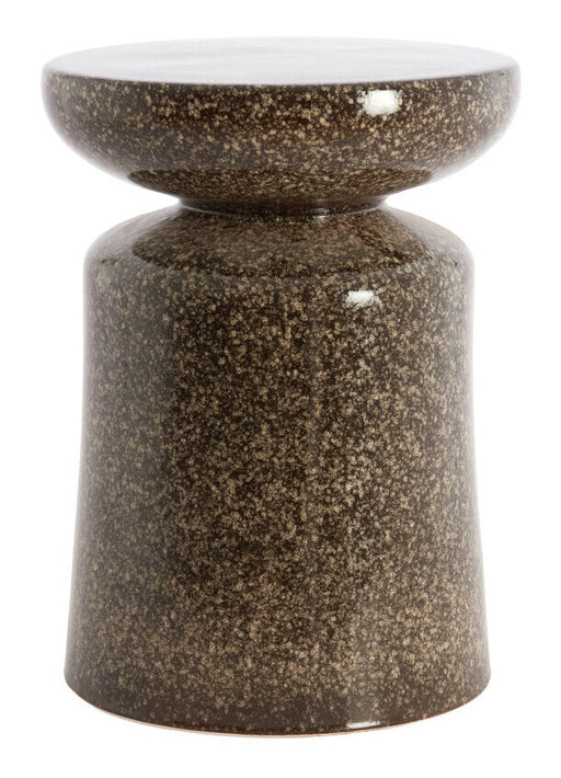 Light & Living Ronde Bijzettafel Kotor Keramiek, Ø34cm - Donkerbruin