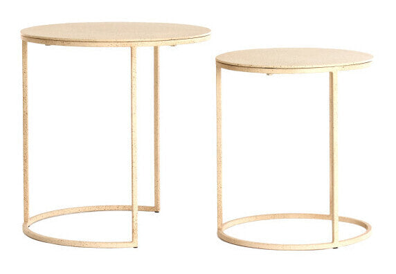 Light & Living Ronde Bijzettafel Sadar Set van 2 stuks - Zand/Lichtbruin
