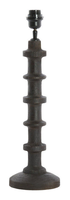 Light & Living Lampvoet Cecily Hout, 45cm - Mat Donker Roodbruin (excl. kap) - Rond
