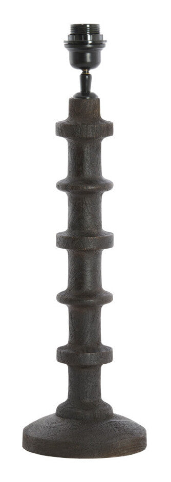 Light & Living Lampvoet Cecily Hout, 45cm - Mat Donker Roodbruin (excl. kap) - Rond