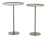 Light & Living Ronde Bijzettafel Lia Set van 2 stuks - Donkerbruin/Brons