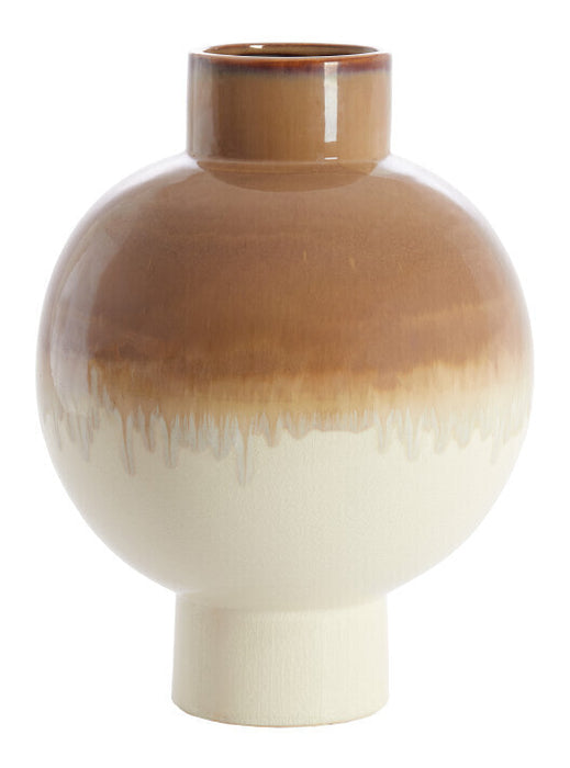 Light & Living Vaas Zelata Keramiek, 46cm - Crème/Taupe - Rond