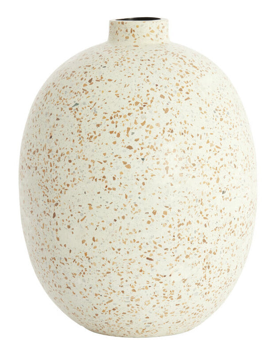 Light & Living Vaas Orxeta Terrazzo, 41cm - Crème - Rond