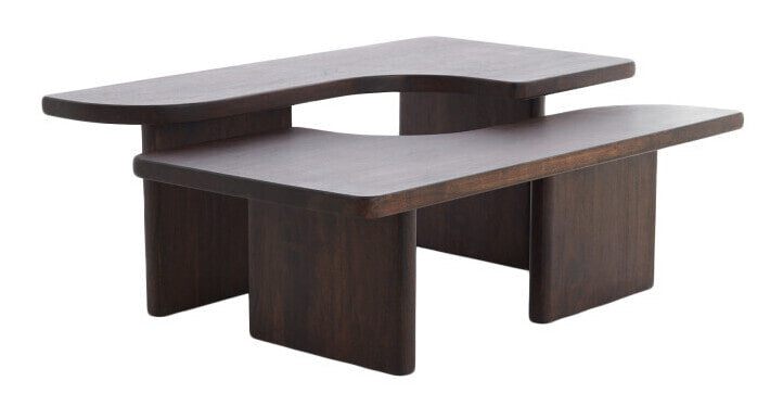 Light & Living Salontafel Crato Acaciahout, Set van 2 stuks - Chocoladebruin