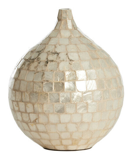 Light & Living Vaas Elorza Mozaïek, 25cm - Crème - Rond