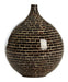 Light & Living Vaas Elorza Mozaïek, 25cm - Donkerbruin - Rond