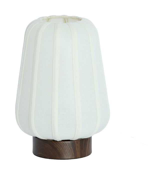 Light & Living Tafellamp Bibia Stof en hout, 29cm - WIT - Rond