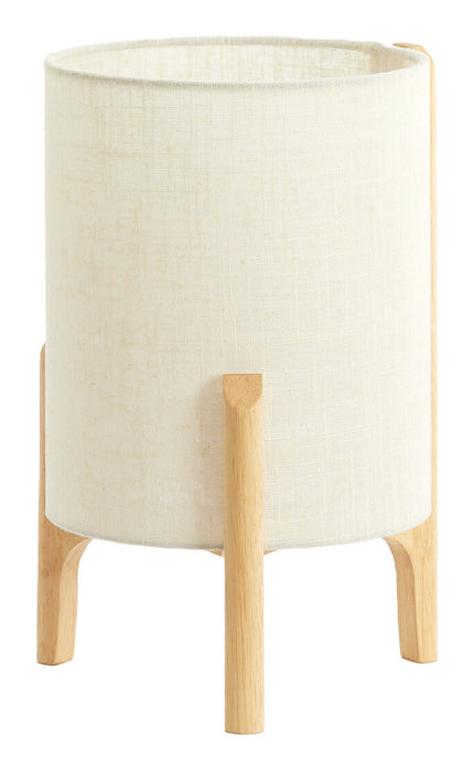 Light & Living Tafellamp Litto Linnenlook en hout, 33cm - Naturel - Rond