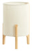 Light & Living Tafellamp Litto Linnenlook en hout, 33cm - Naturel - Rond