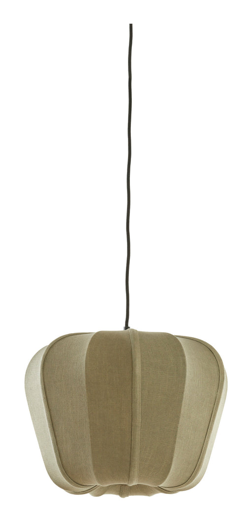 Light & Living Hanglamp Zubedo Textiel, Ø40cm - Olijfgroen - Rond