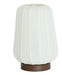 Light & Living Tafellamp Bibia Stof en hout, 42cm - WIT - Rond