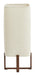 Light & Living Tafellamp Wyn Bouclé en houtlook, 39cm - Crème - Vierkant