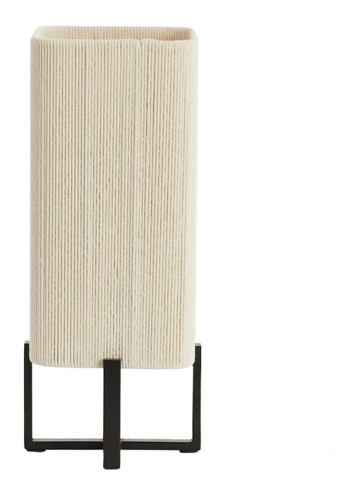 Light & Living Tafellamp Wyn Touw, 39cm - Crème - Vierkant