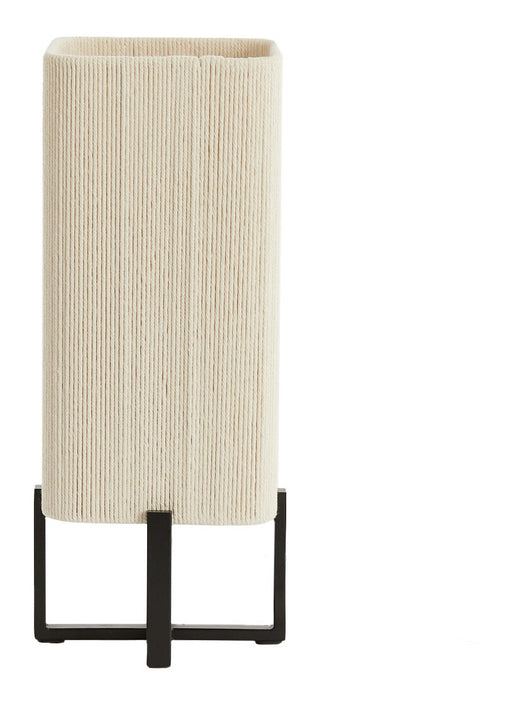 Light & Living Tafellamp Wyn Touw, 39cm - Crème - Vierkant