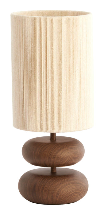 Light & Living Tafellamp Danialo Touw en houtlook, 50cm - Donkerbruin - Rond