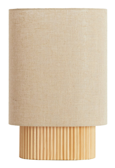 Light & Living Tafellamp Laslo Linnen en hout, 45cm - Naturel - Ovaal