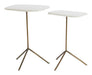 Light & Living Bijzettafel Gia Travertinlook, Set van 2 stuks - WIT - Organisch
