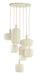 Light & Living Hanglamp Tufia 7-lamps, Linnen - Crème - Rond
