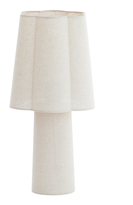 Light & Living Tafellamp Musaby Linnen, 50cm - Wit - Rond