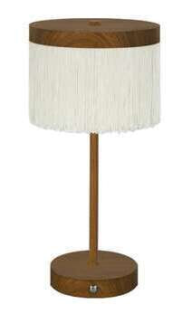 Light & Living Tafellamp Diny LED, 35cm - Crème/Donkerbruin - Rond