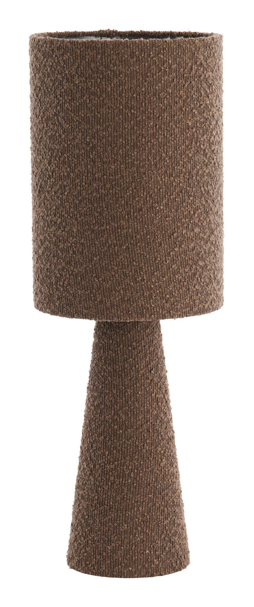 Light & Living Tafellamp Micky Bouclé, 58cm - Bruin - Rond